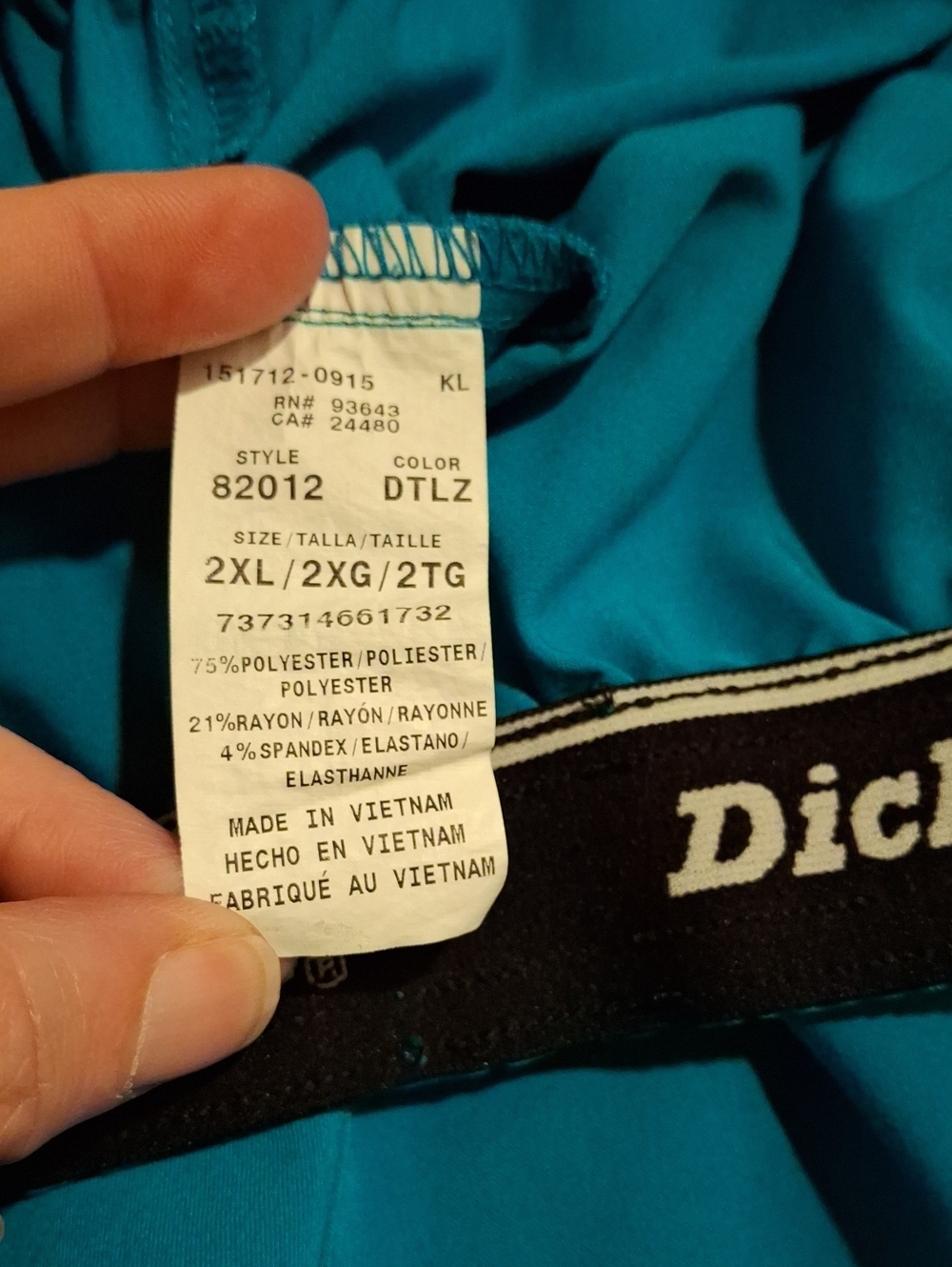 Dickies Teal Elastic-Waist Work Scrub Pants 2xl Preloved - Picture 7 of 8